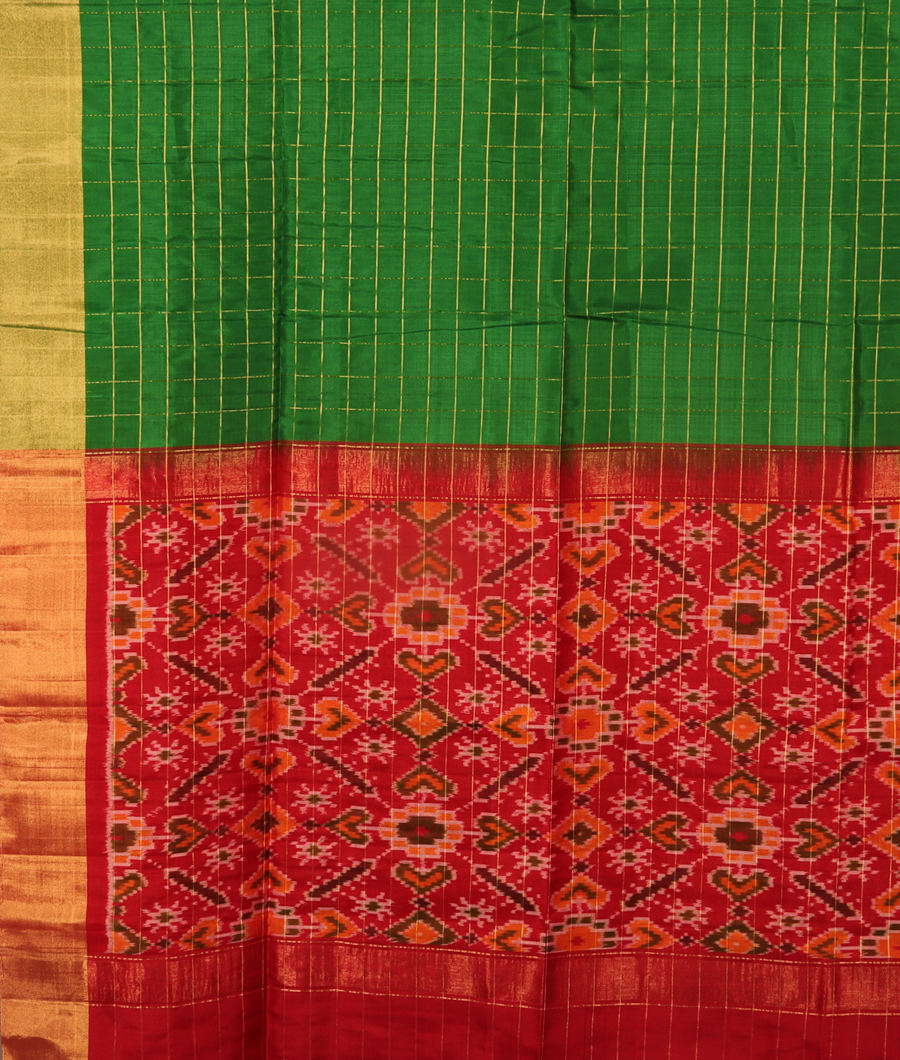 Green Woven Raw Silk Saree T3110884