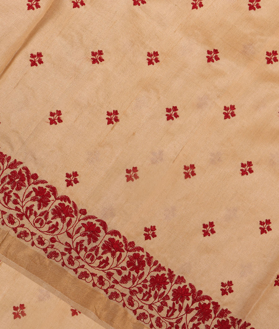Beige Tussar Embroidery Saree NB7625-image