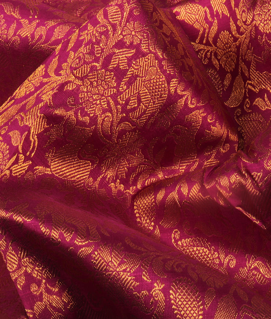 Purple Handwoven Kanjivaram Silk Saree T2046424