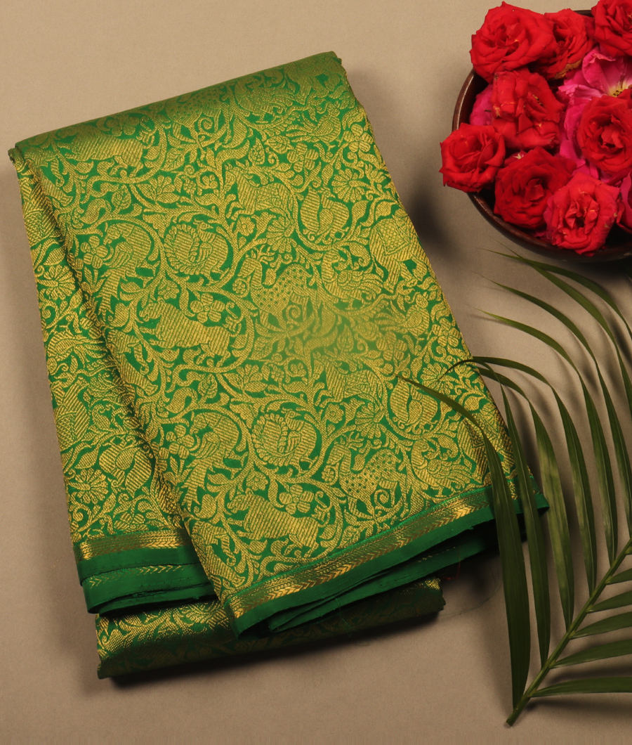 Green Handwoven Kanjivaram Silk Saree T189677-image
