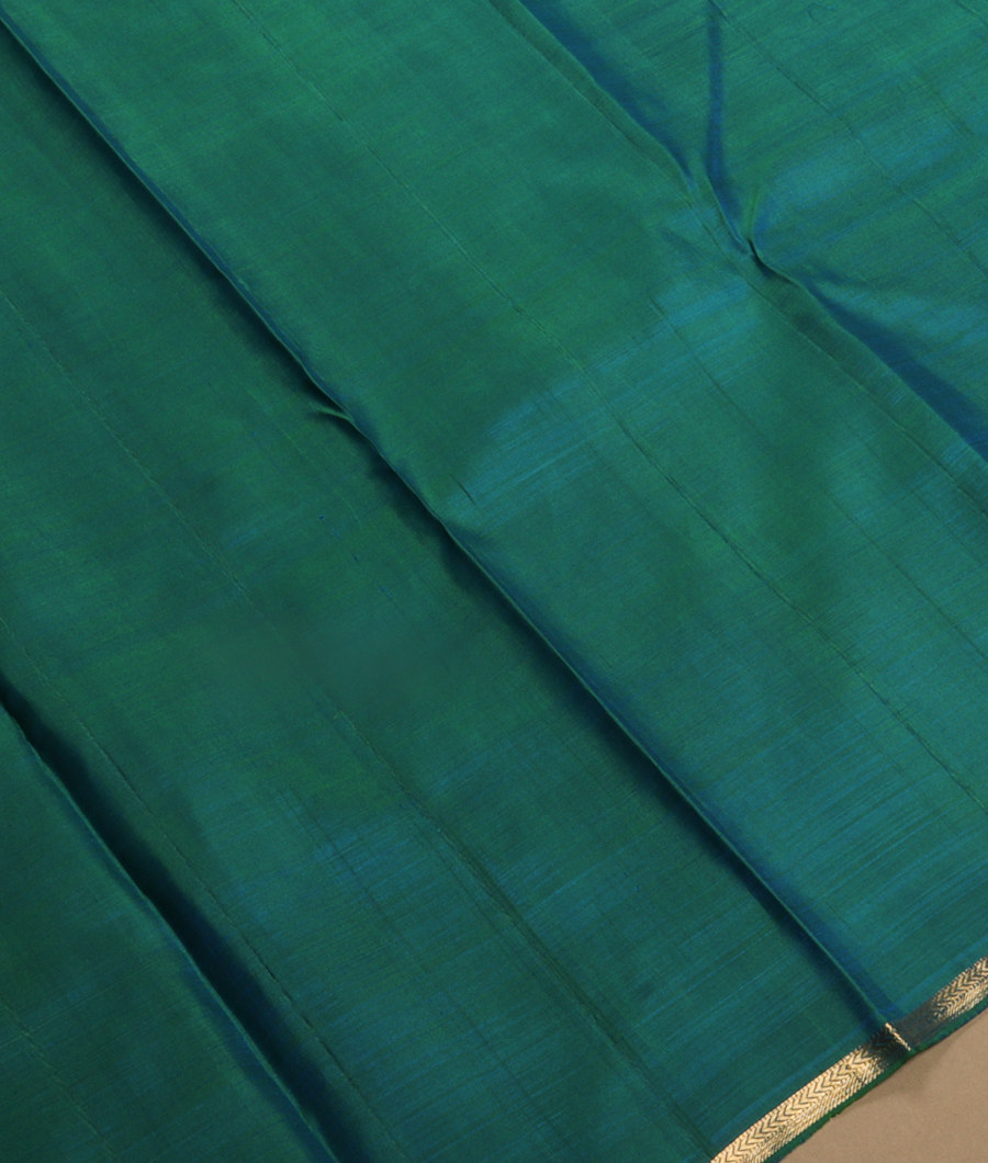 Peacock Blue Handwoven Kanjivaram Silk Saree T2897753