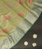 Green Handwoven Organza Kanjivaram Silk Saree T3053374