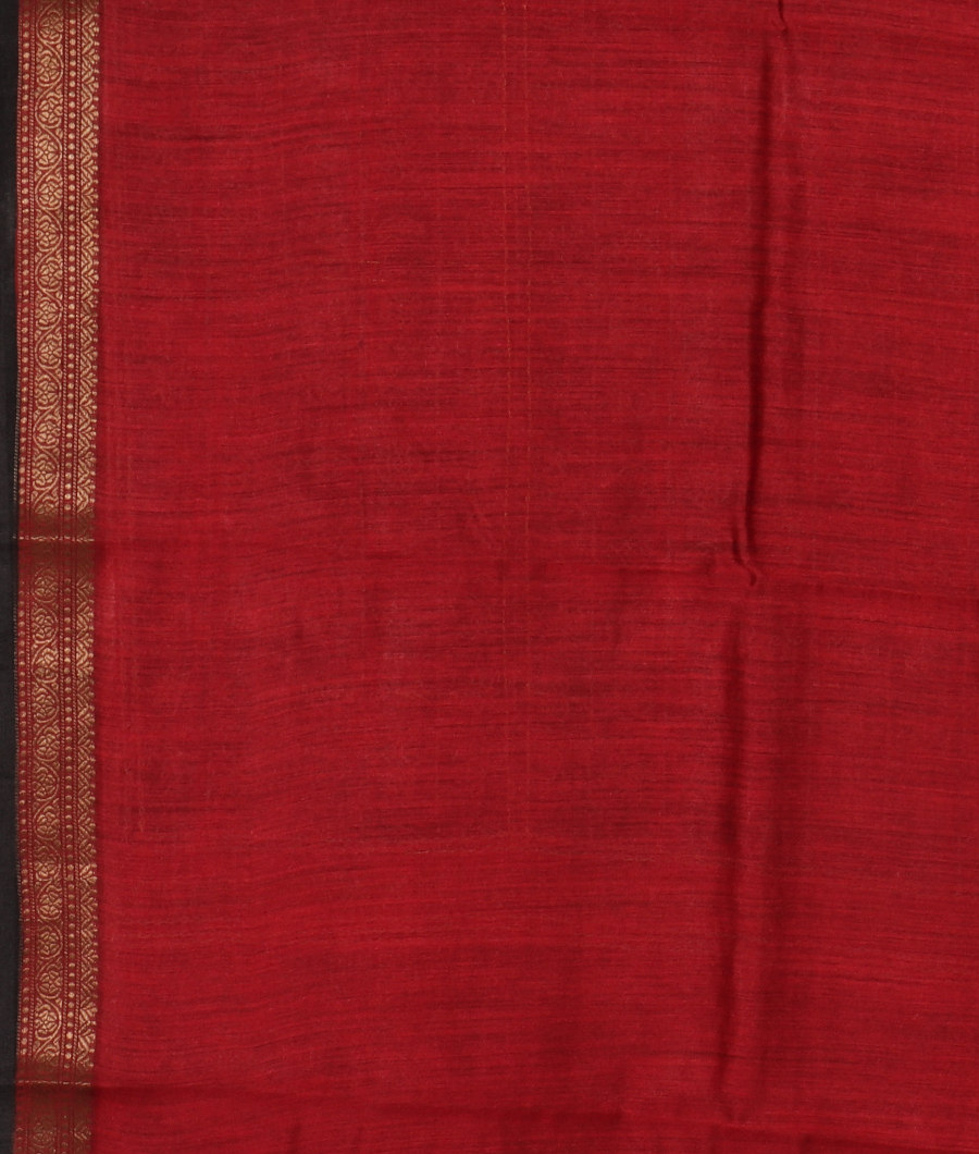 Black Tussar Printed Saree T3104013