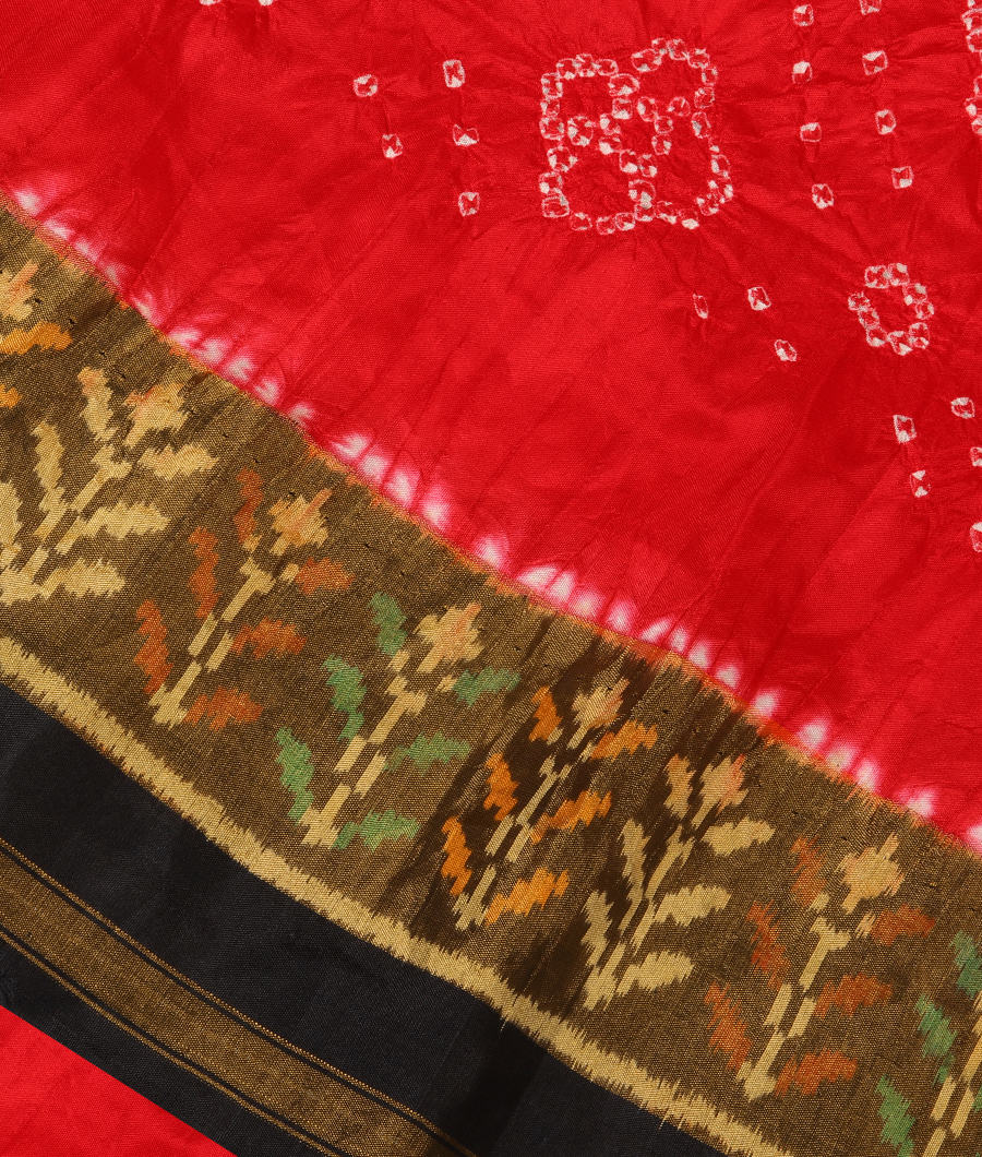 Red Bandhani Patola Silk Saree T311093-image