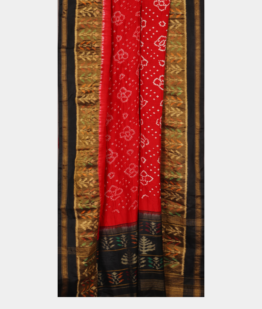 Red Bandhani Patola Silk Saree T3110932