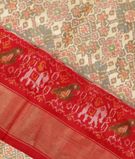 Off White Ikat Silk Saree T3112761