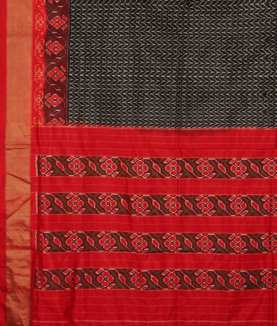 Black Ikat Silk Saree T2045614