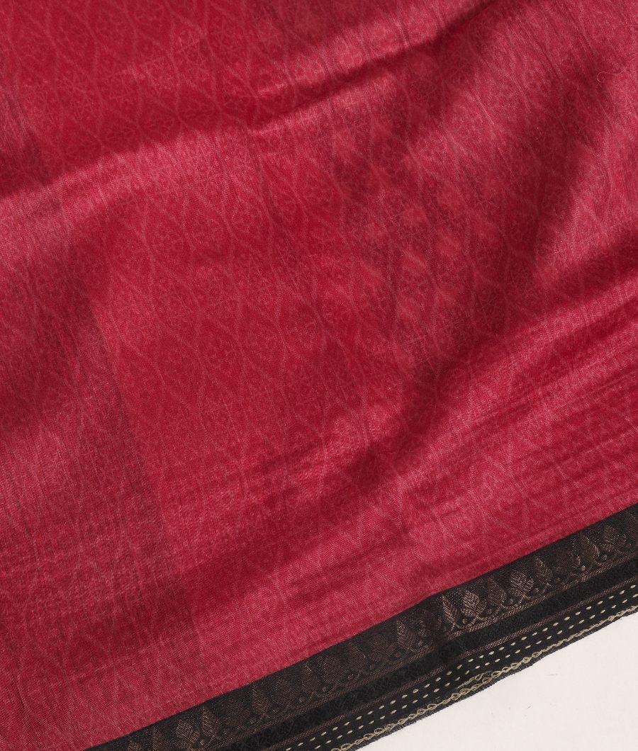 Black Tussar Printed Saree T3104873