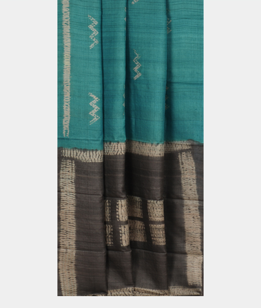 Blue Tussar Printed Saree T2789712