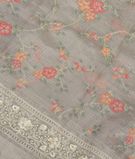 Grey Silk Kota Embroidery Saree T2872761