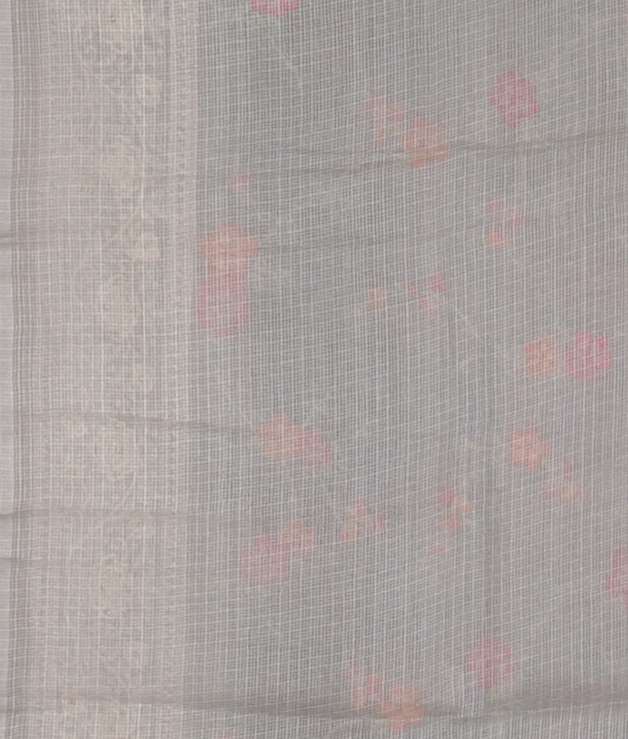 Grey Silk Kota Embroidery Saree T2872763