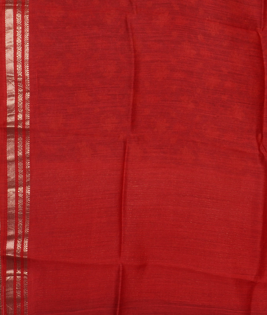Burgundy Tussar Printed Saree T2987513