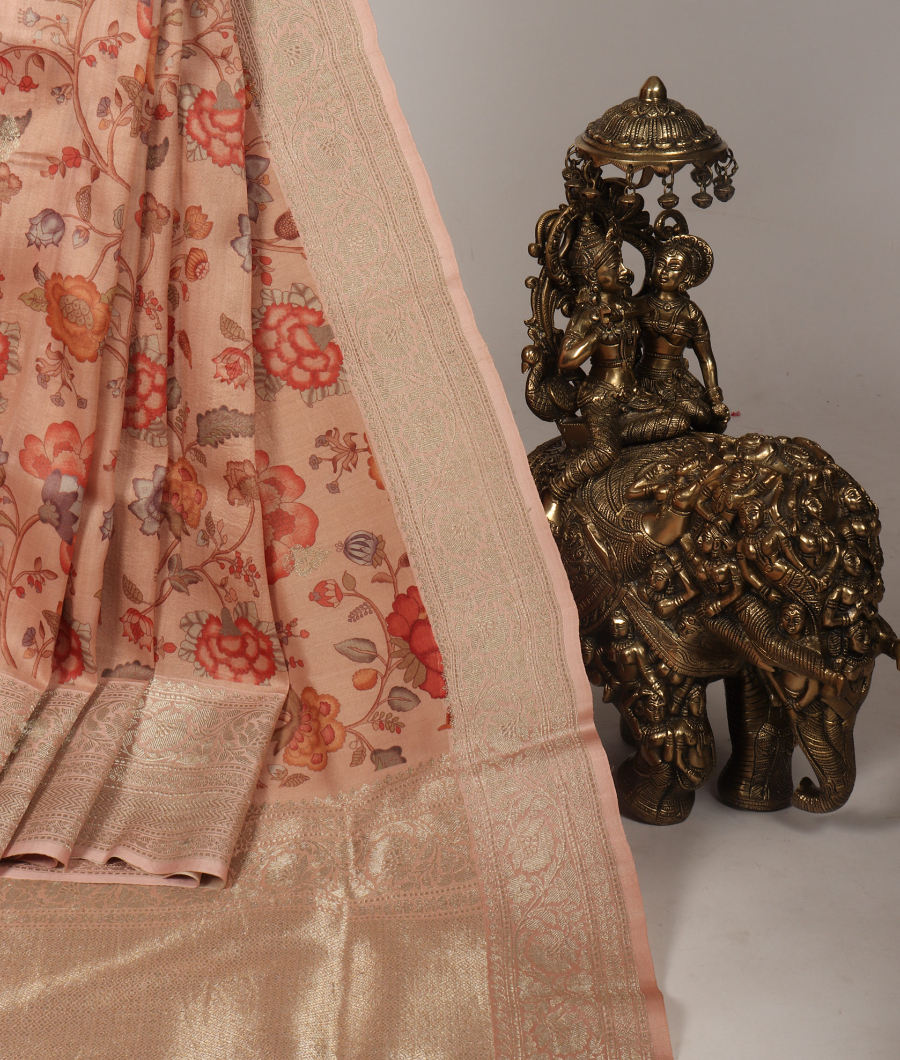 Pink Banaras Kathan Silk Saree T312610-image