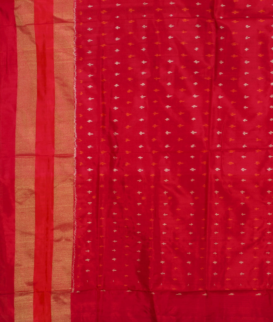 Bottle Green Ikat Silk Saree T3121803