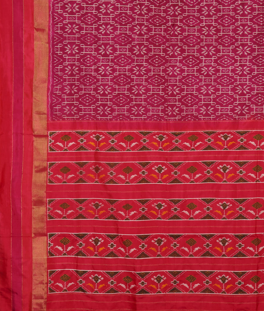 Purple Ikat Silk Saree T3122044