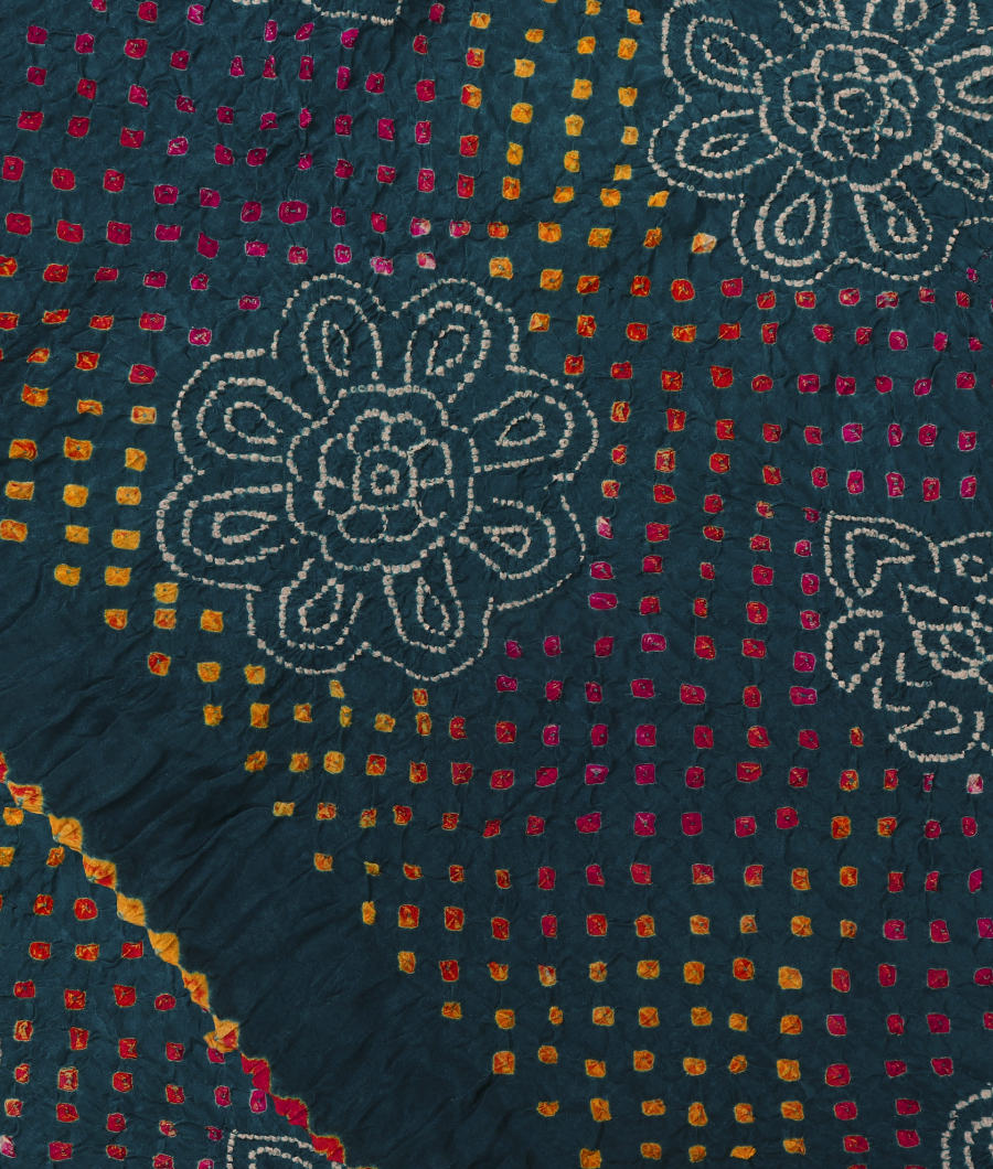 Dark Blue Bandhani Gajji Silk Saree T311122-image