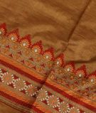 Brown Tussar Embroidery Saree T3129241