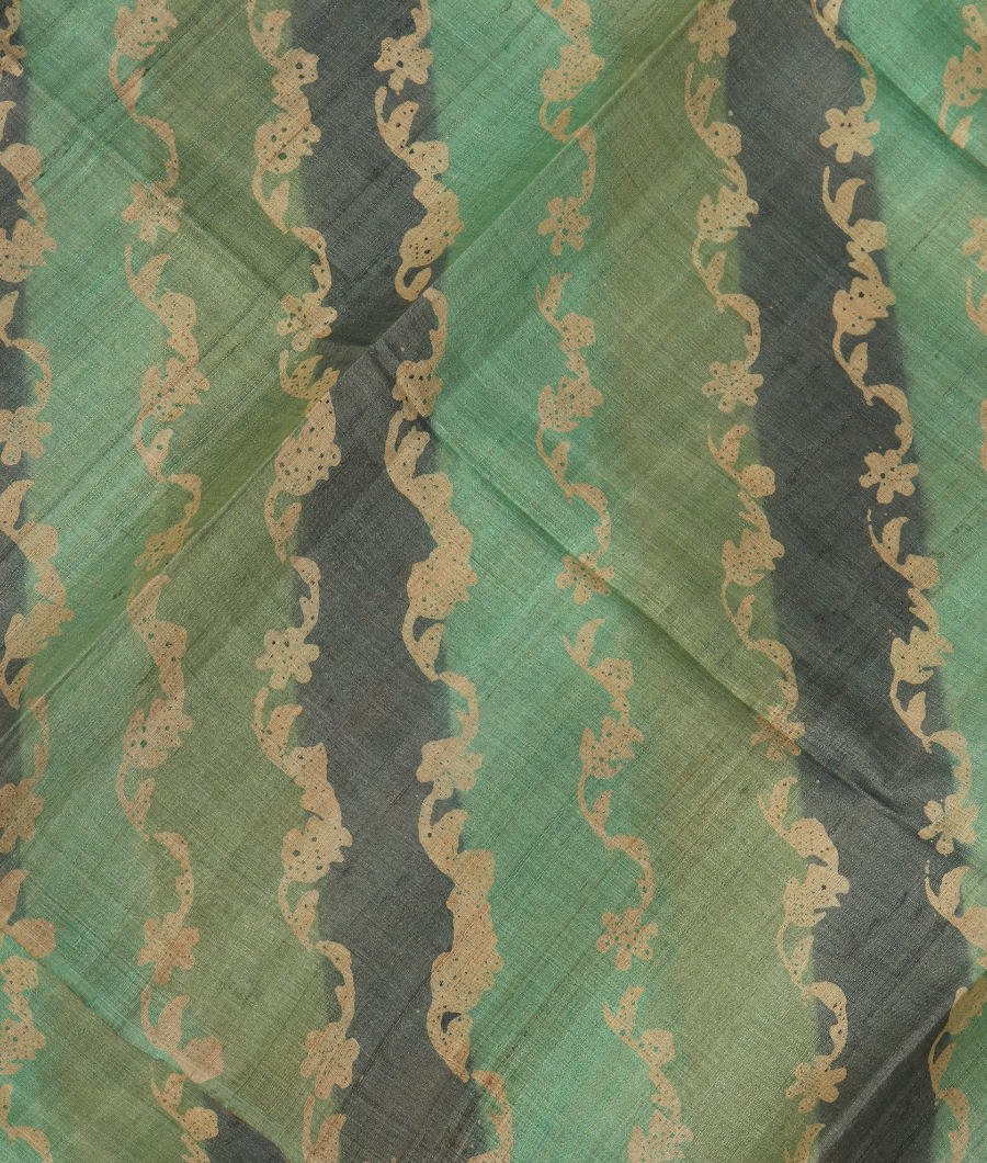 Multi colour Tussar Printed Saree T314376-image