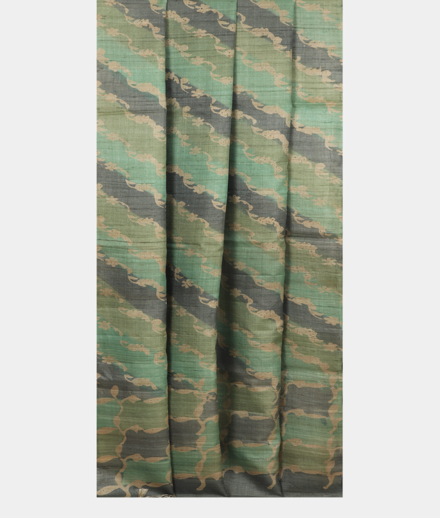 Multi colour Tussar Printed Saree T3143762