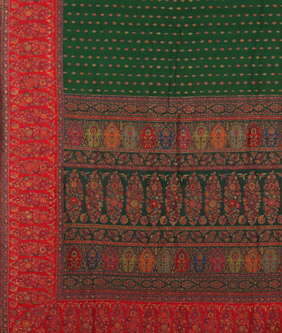 Green Cashmere Kani Silk Saree T3073174