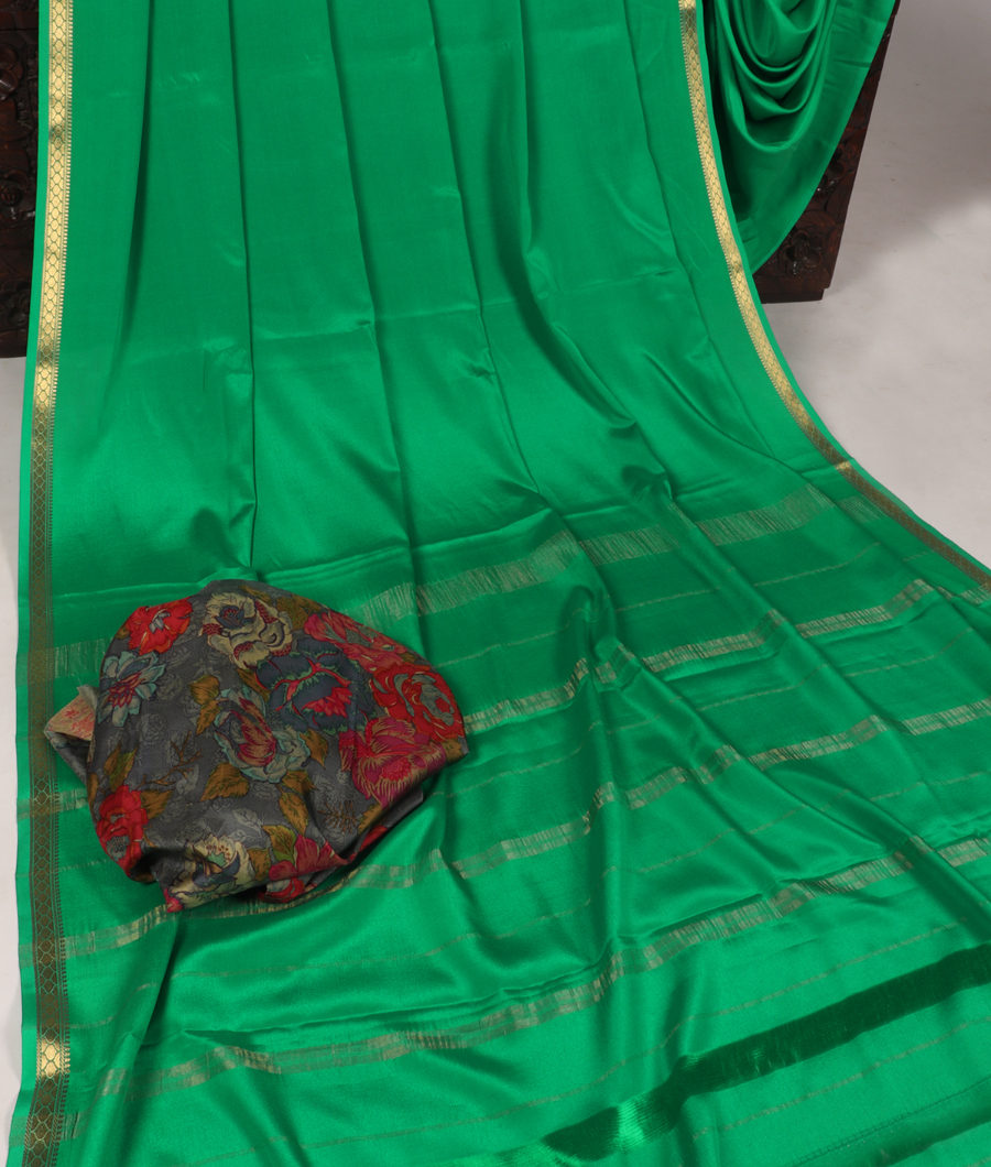 Green Mysore Silk Saree T315589-image