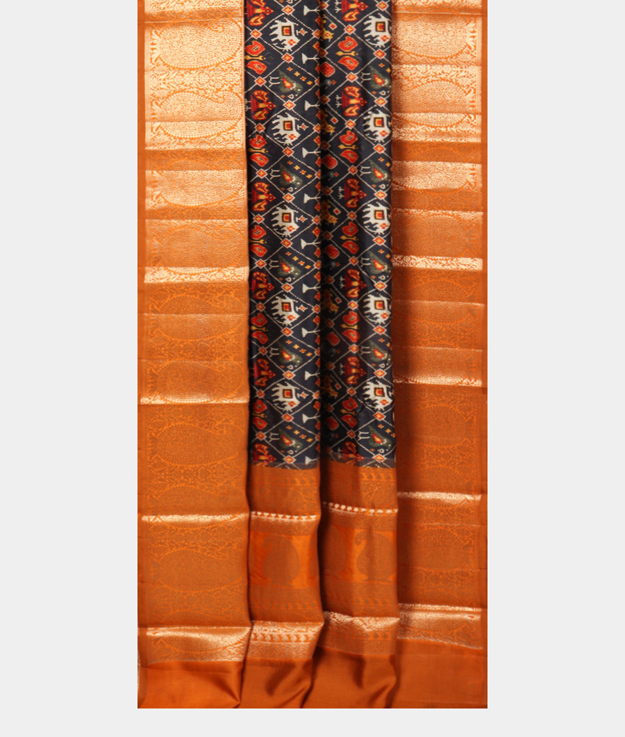 Bluish Grey Chaniya Silk Saree T2973462