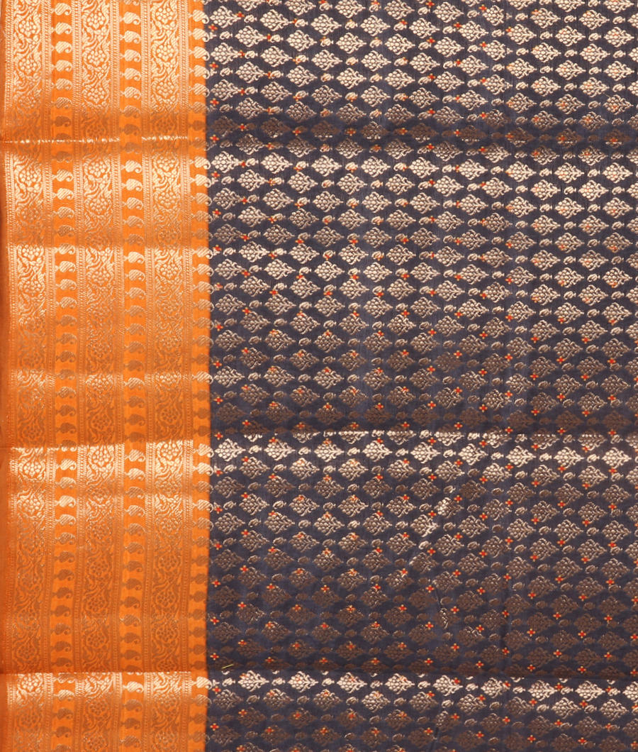 Bluish Grey Chaniya Silk Saree T2973463