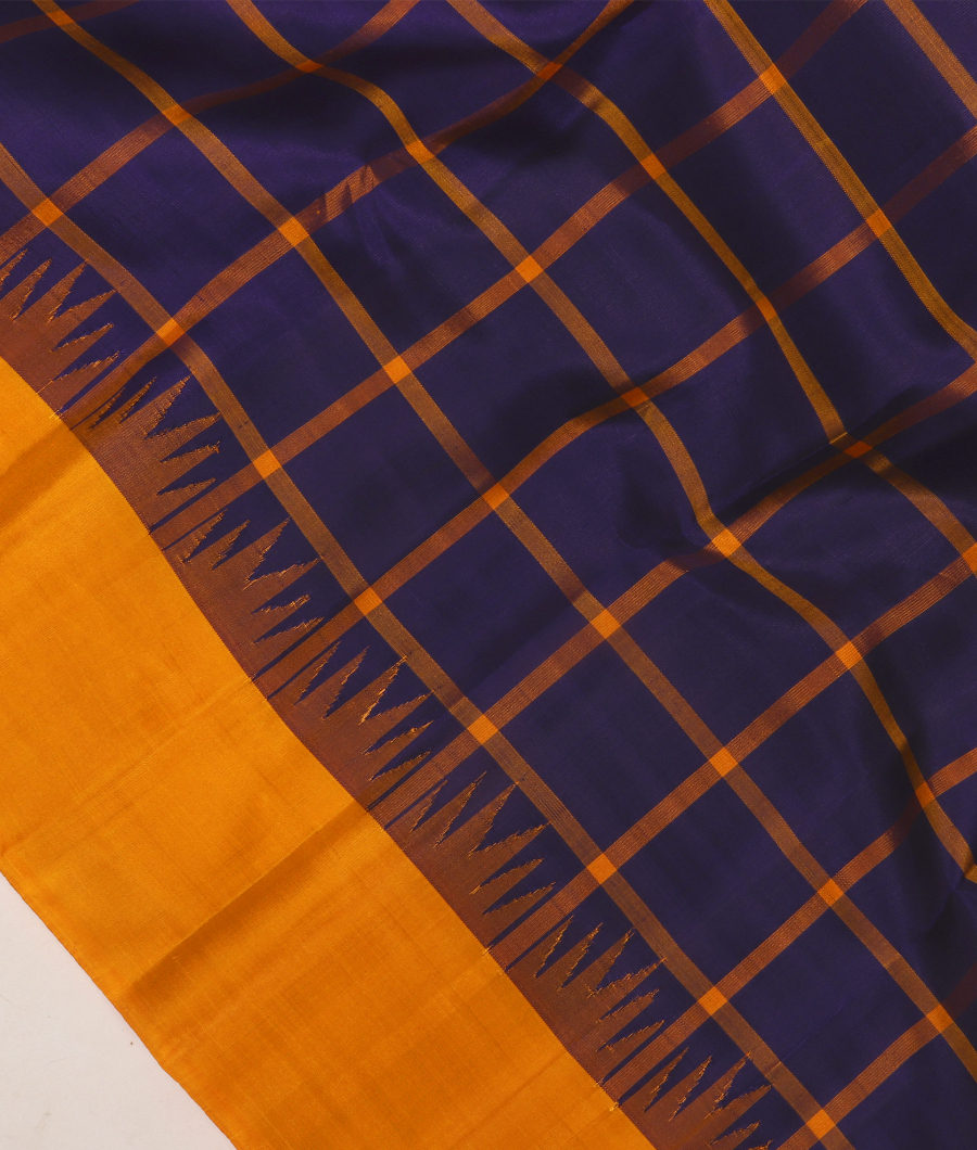 Dark Blue Handwoven Kanjivaram Silk Saree T3168094