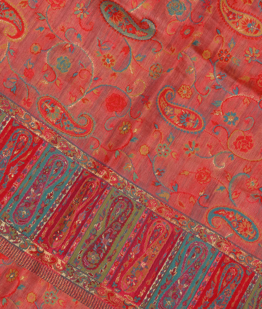 Pink Cashmere Kani Silk Dupatta T293729-image