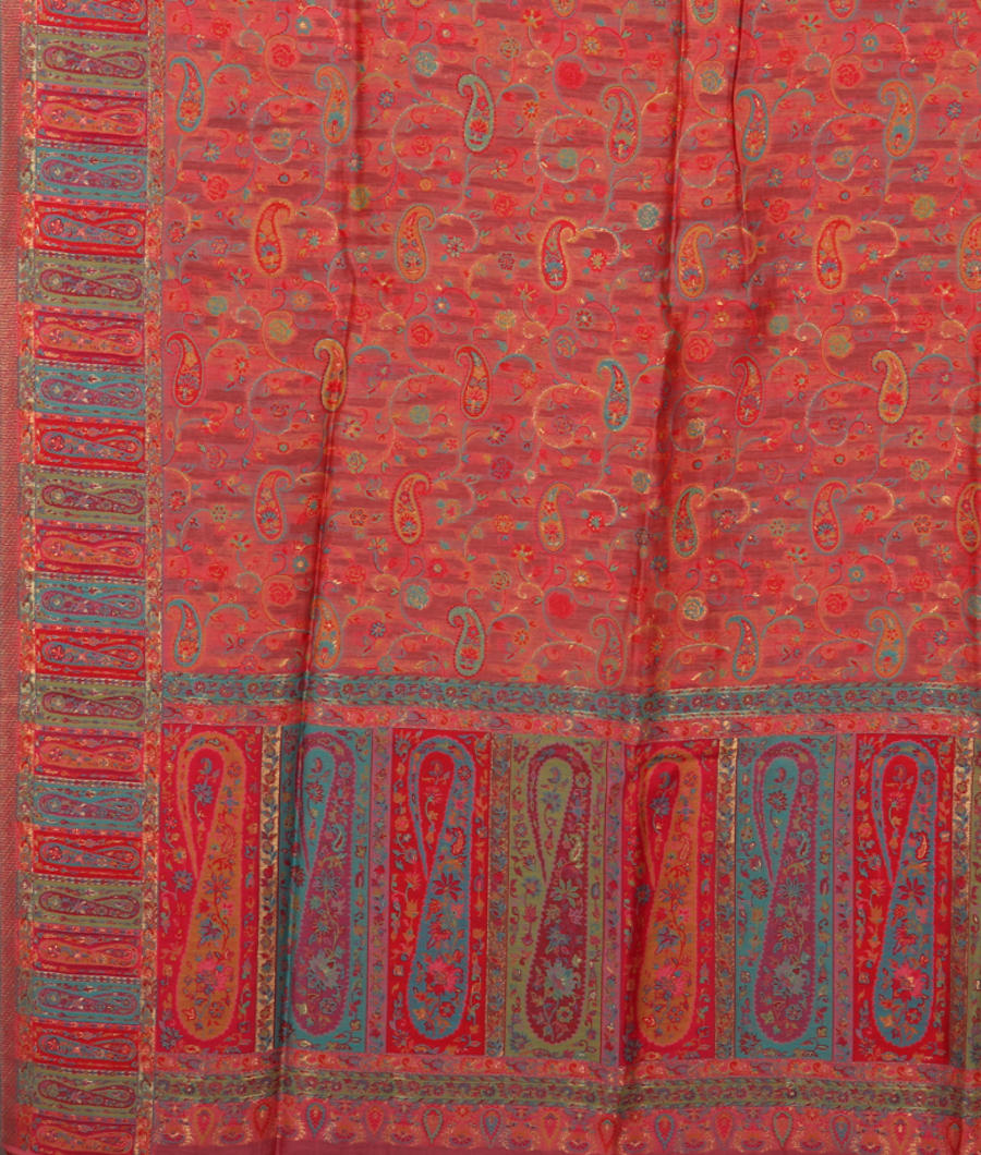 Pink Cashmere Kani Silk Dupatta T2937293