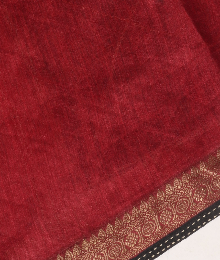 Black Tussar Printed Saree T3104033