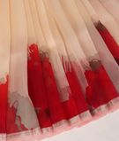 Cream Kora Organza Printed Saree T3126084