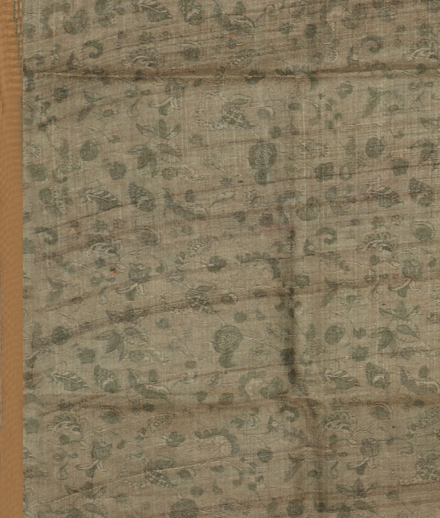 Green Tussar Printed Saree T2839943