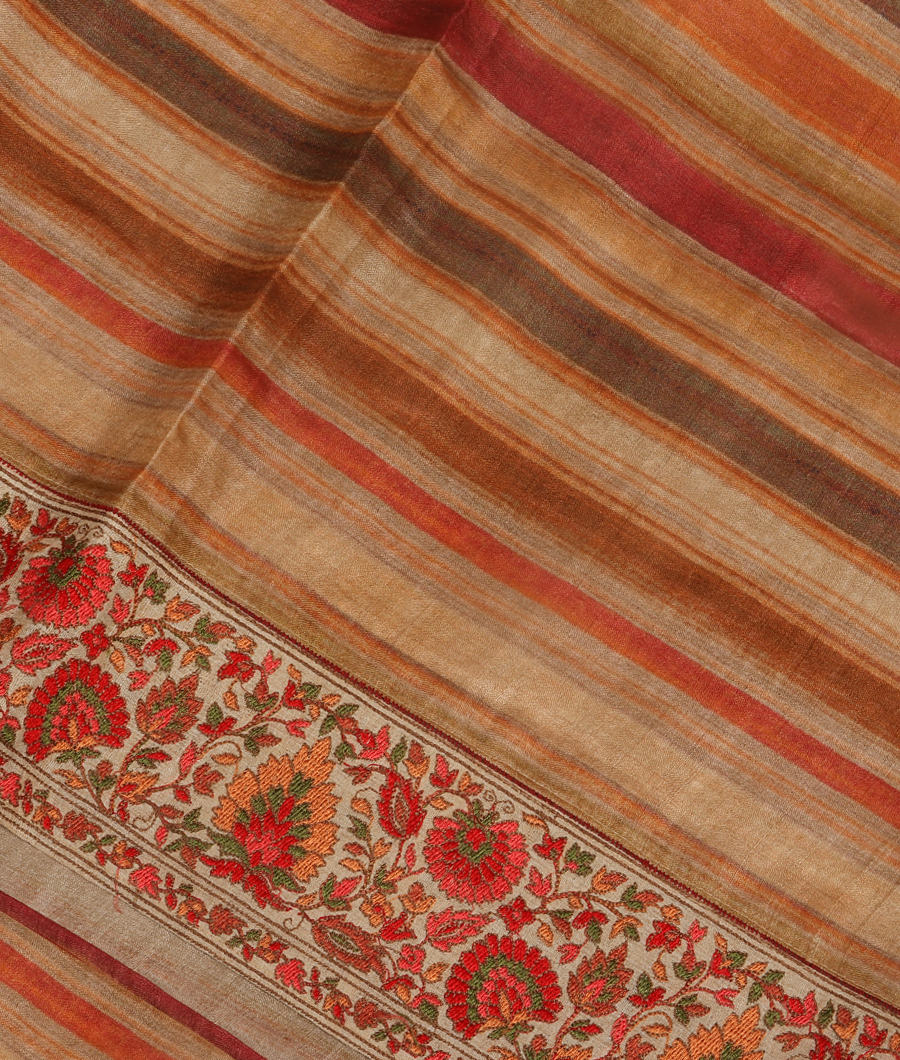 Beige Tussar Printed Saree T311382-image