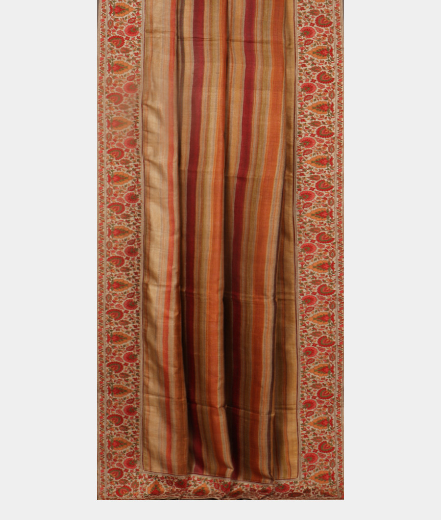 Beige Tussar Printed Saree T3113822