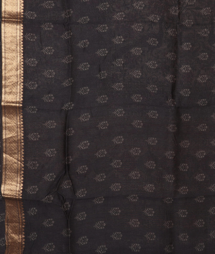 Grey Tussar Printed Saree T2986143