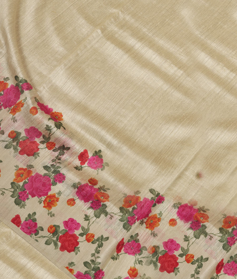 Light Green Tussar Printed Saree T291419-image