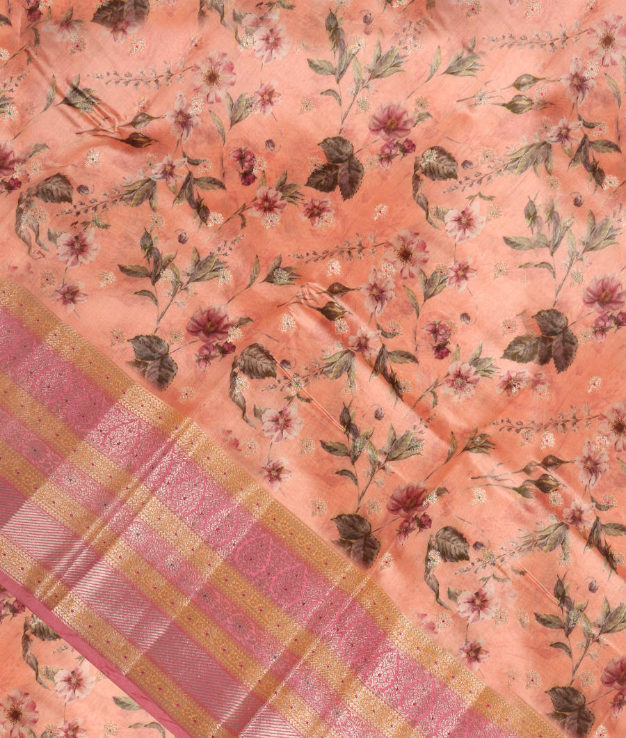 Peach Chaniya Silk Saree T299956-image
