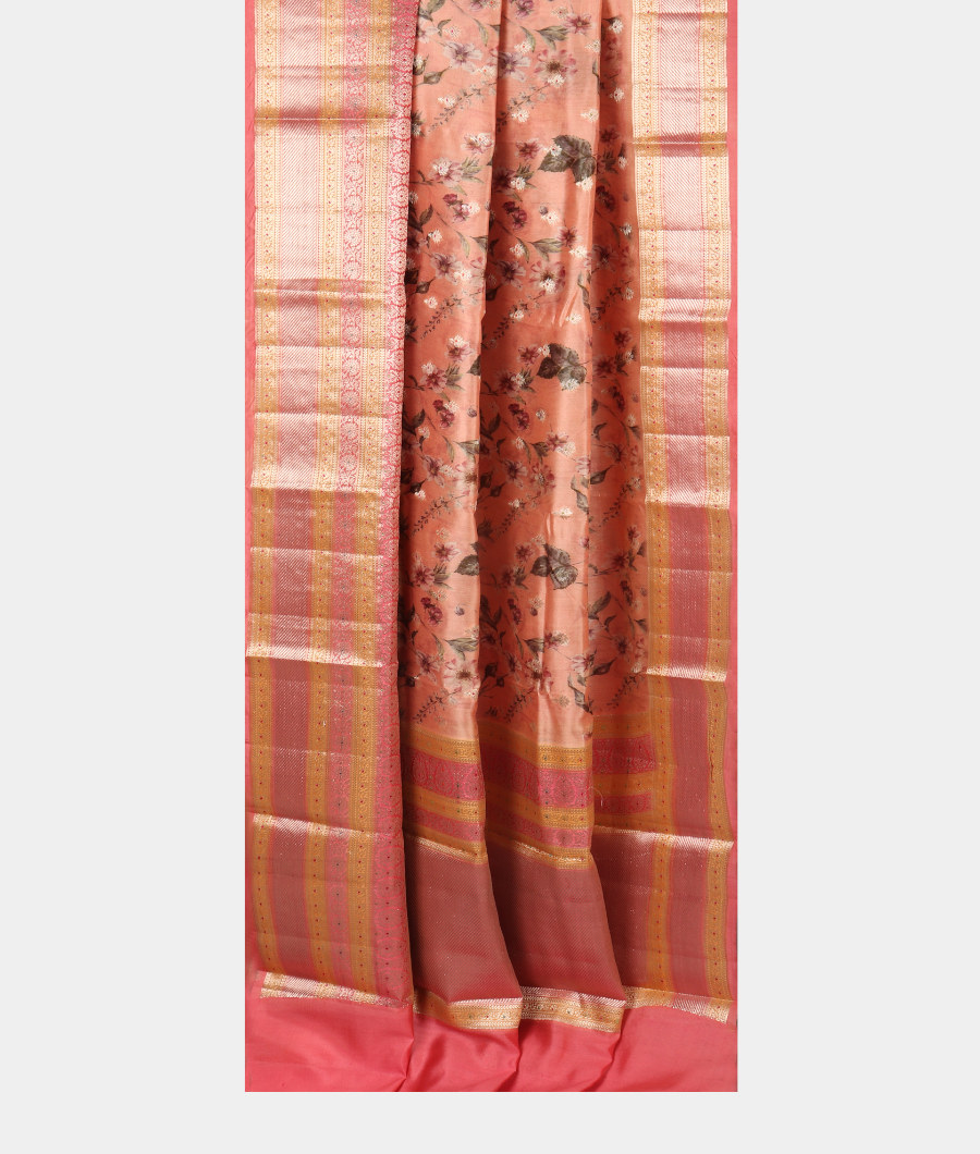 Peach Chaniya Silk Saree T2999562