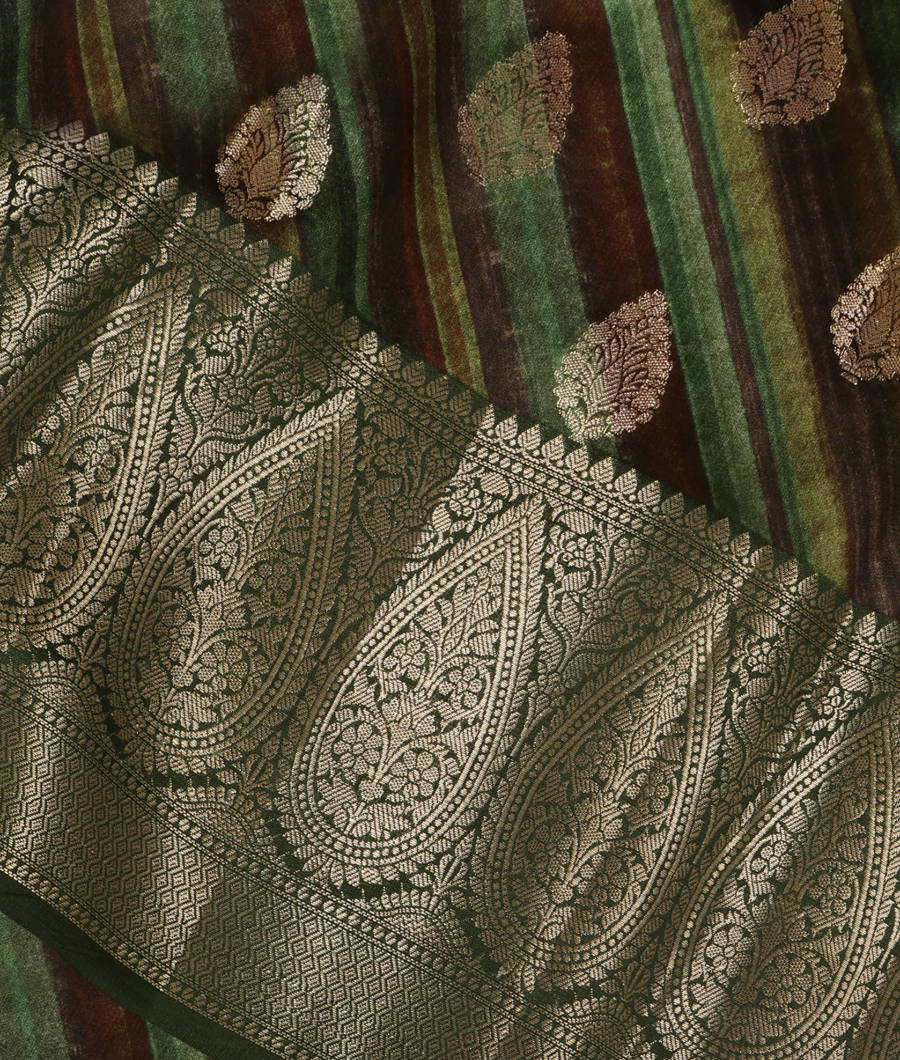 Green Chaniya Silk Saree T300142-image