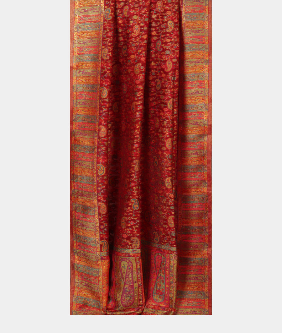 Red Cashmere Kani Silk Dupatta T2866212