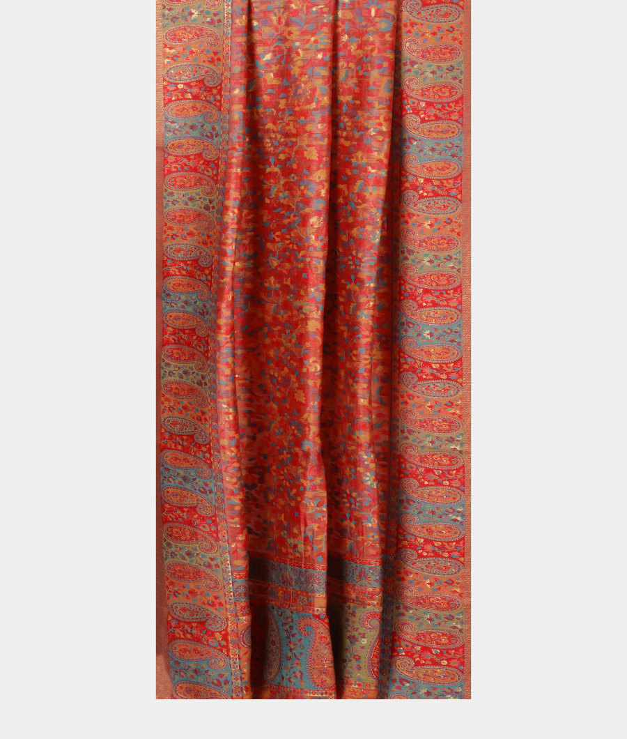 Peach Cashmere Kani Silk Dupatta T2937122
