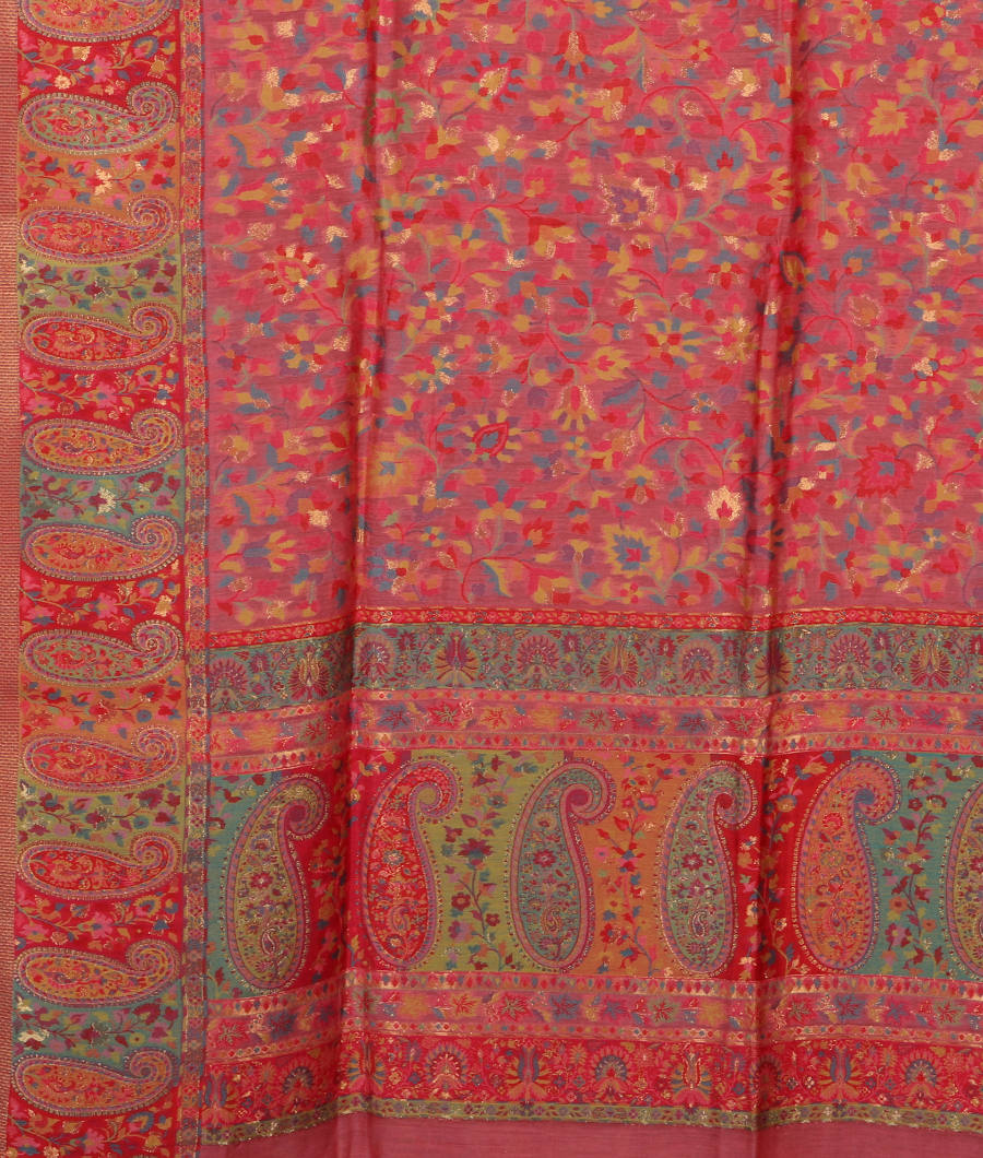 Pink Cashmere Kani Silk Dupatta T2866153