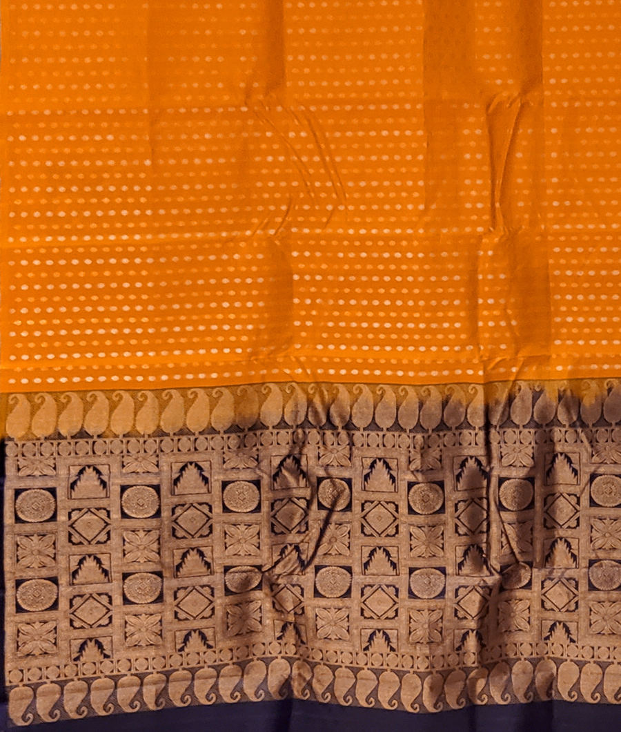 Yellow Handwoven Kanjivaram Silk Saree T2945164