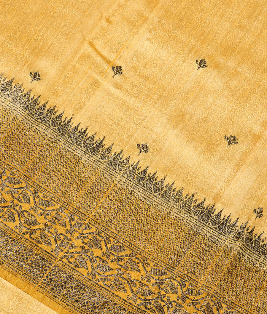 Yellow Banaras Tussar Saree T247955-image