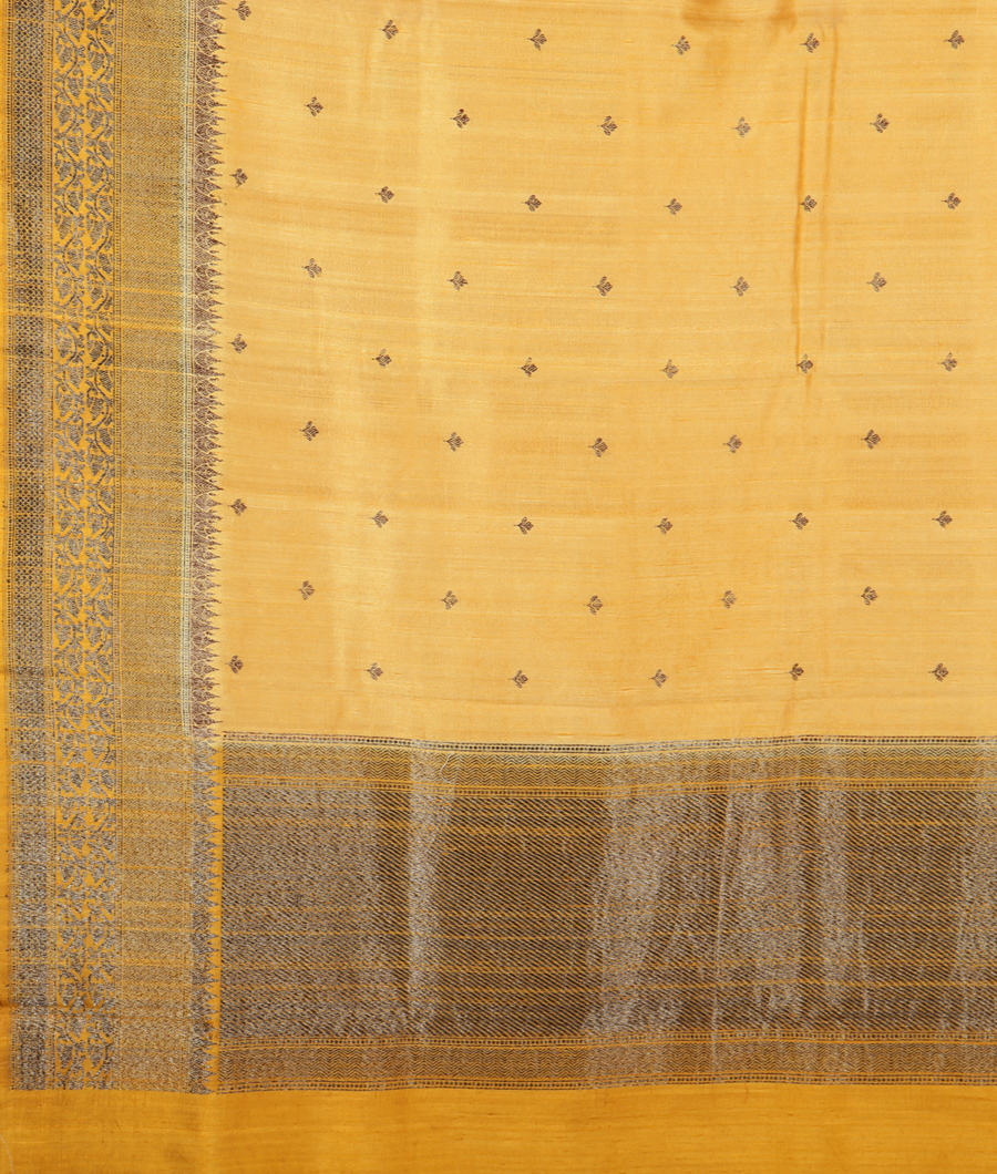 Yellow Banaras Tussar Saree T2479554