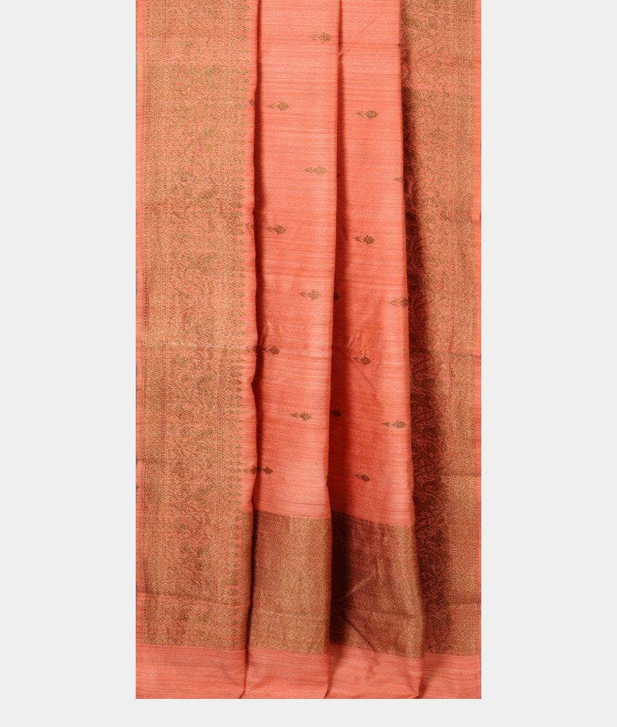 Peach Banaras Tussar Saree T3205092