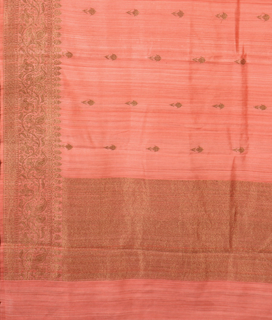Peach Banaras Tussar Saree T3205094
