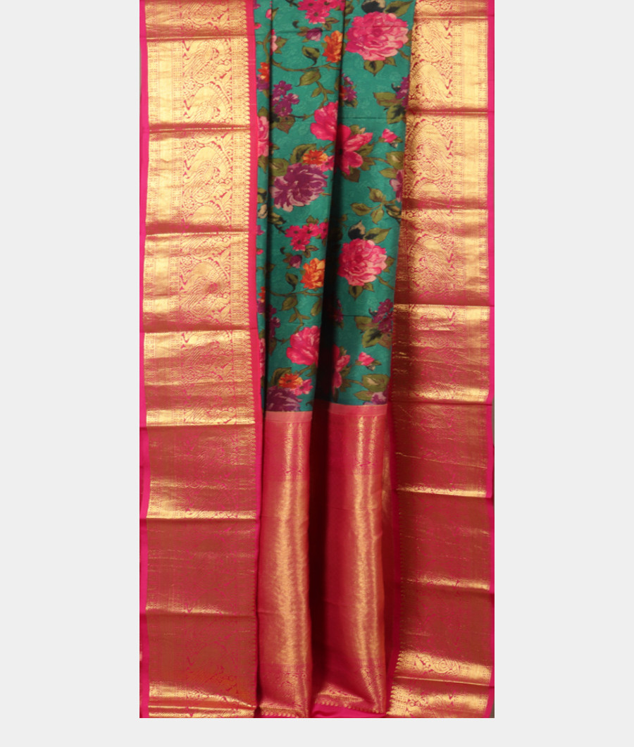 Green Printed Kanjivaram Silk Saree T2976942