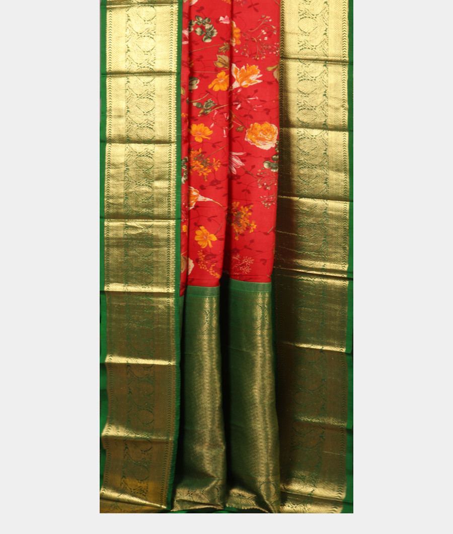 Red Printed Kanjivaram Silk Saree T2878242